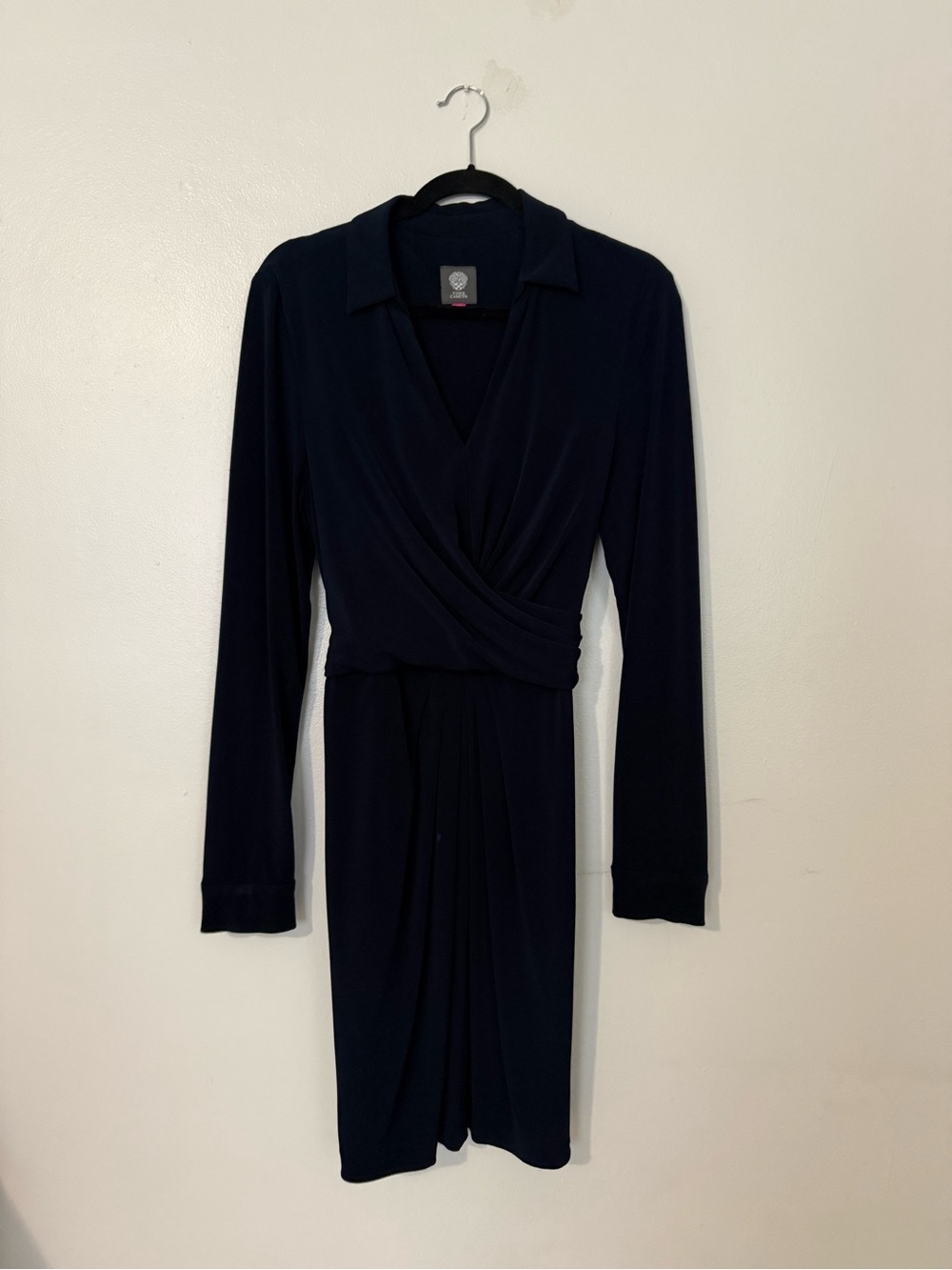 Vince Camuto Navy Long-Sleeve Wrap Dress